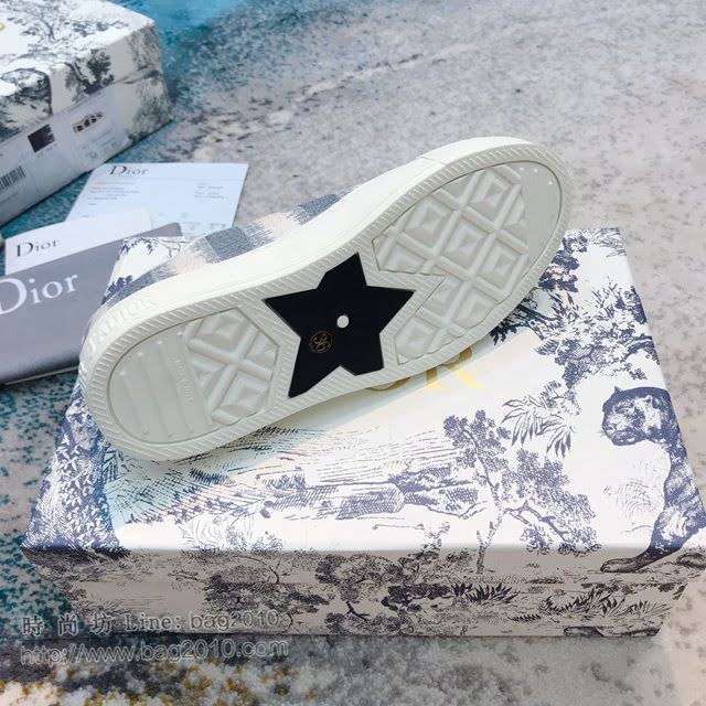 DIOR女鞋 迪奧2021專櫃新款立體刺繡墊腳板鞋 Dior彩虹系列刺繡系帶休閒鞋  naq1546